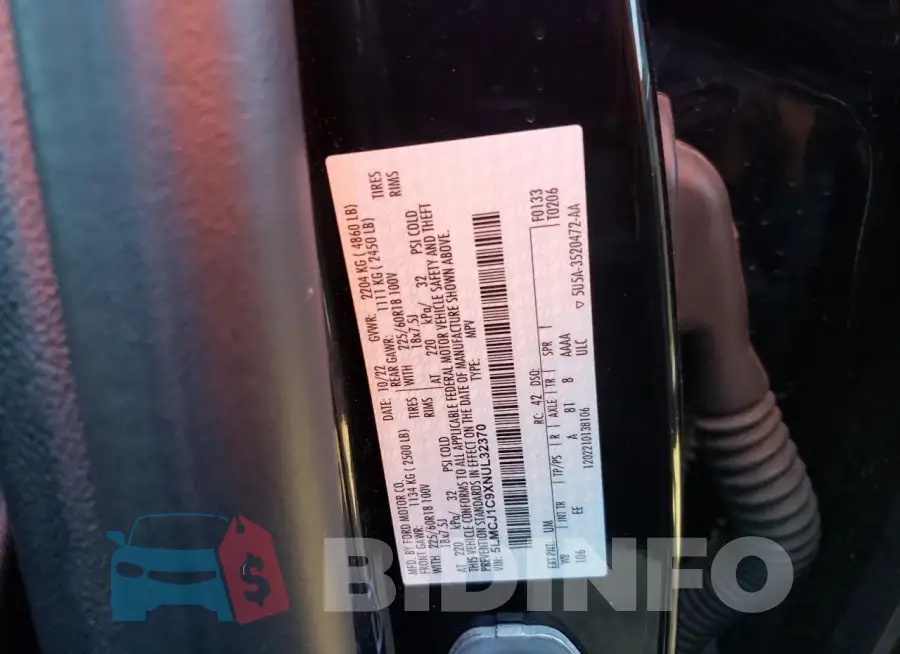 5LMCJ1C9XNUL32370 Photo# 13
