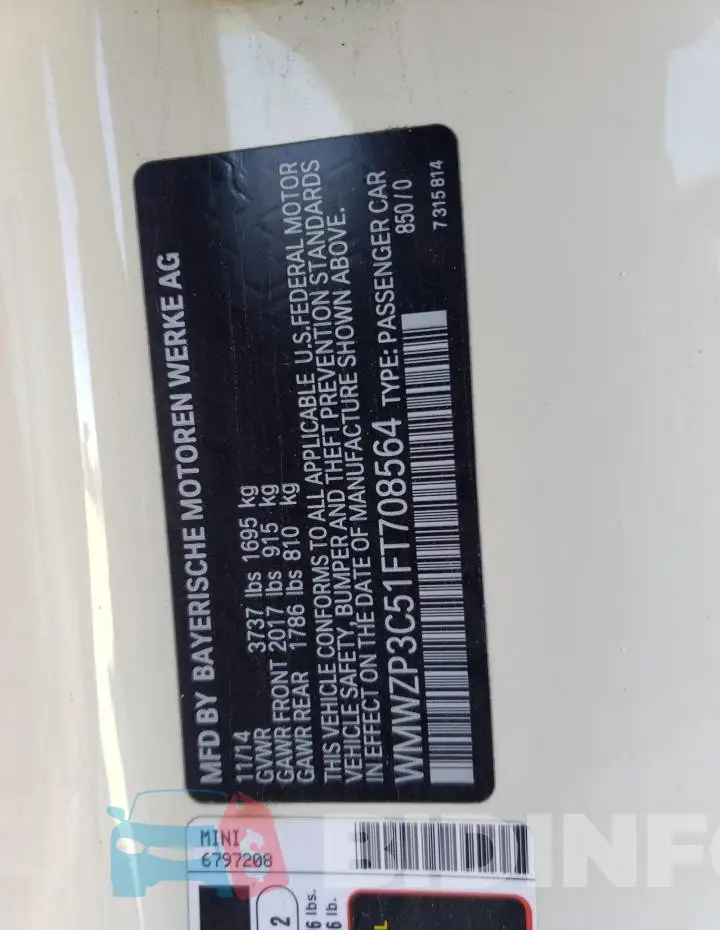 WMWZP3C51FT708564 Photo# 13