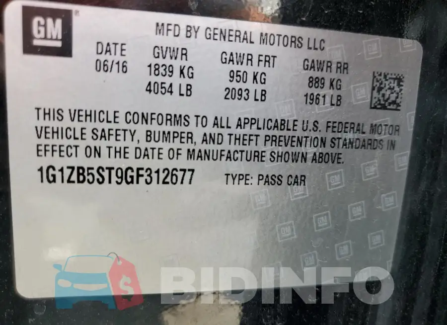 1G1ZB5ST9GF312677 Photo# 12