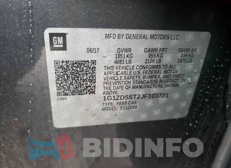 1G1ZD5ST2JF103721 Photo# 12