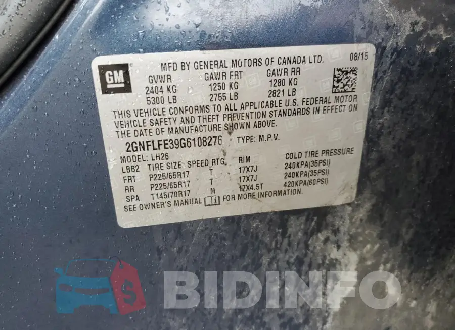 2GNFLFE39G6108276 Photo# 13
