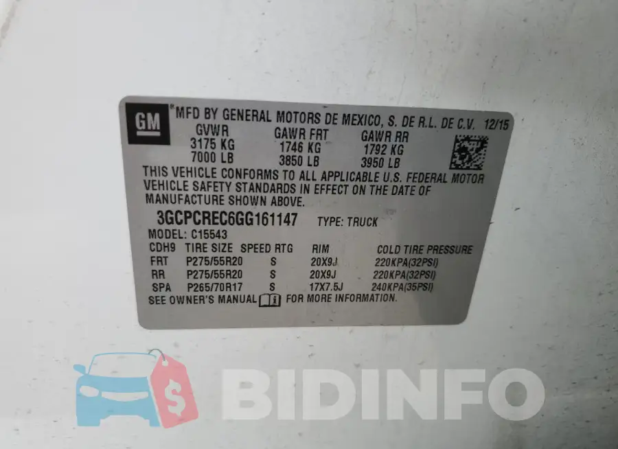 3GCPCREC6GG161147 Photo# 12