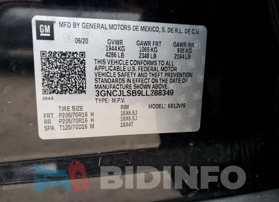 3GNCJLSB9LL288349 Photo# 12