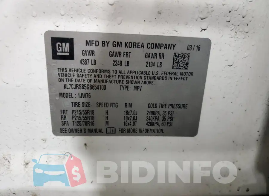 KL7CJRSB5GB654100 Photo# 13
