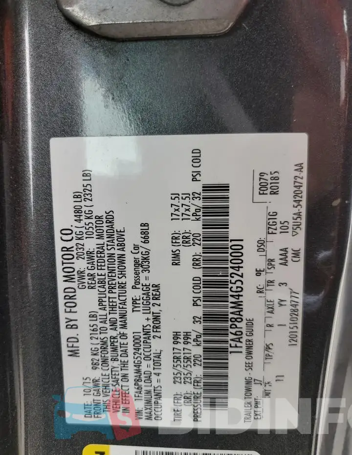 1FA6P8AM4G5240001 Photo# 13