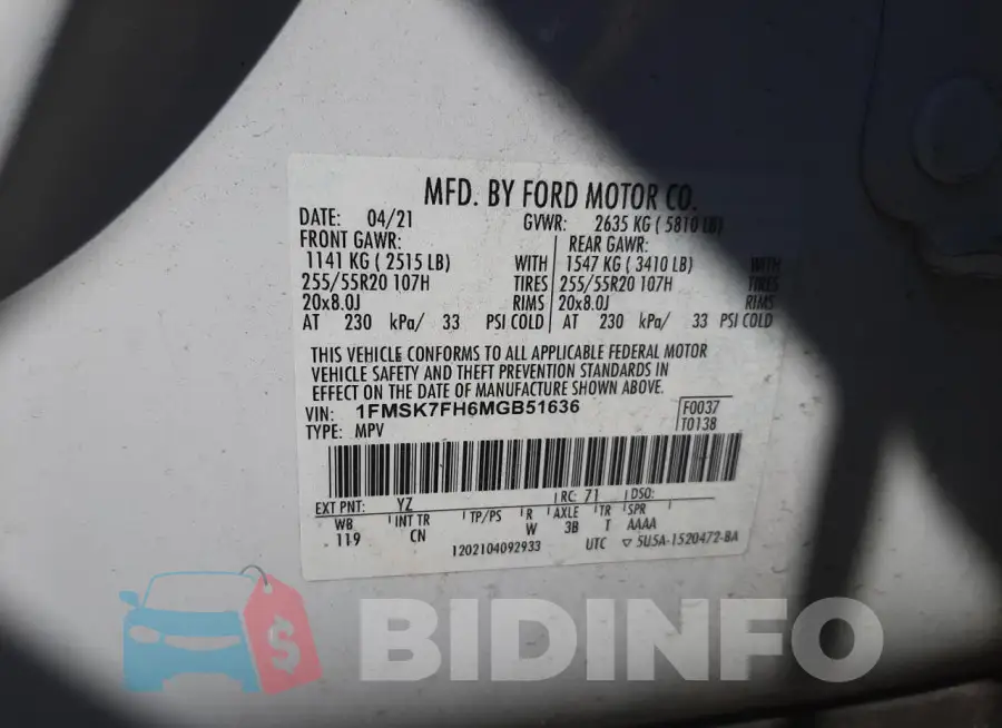 1FMSK7FH6MGB51636 Photo# 12