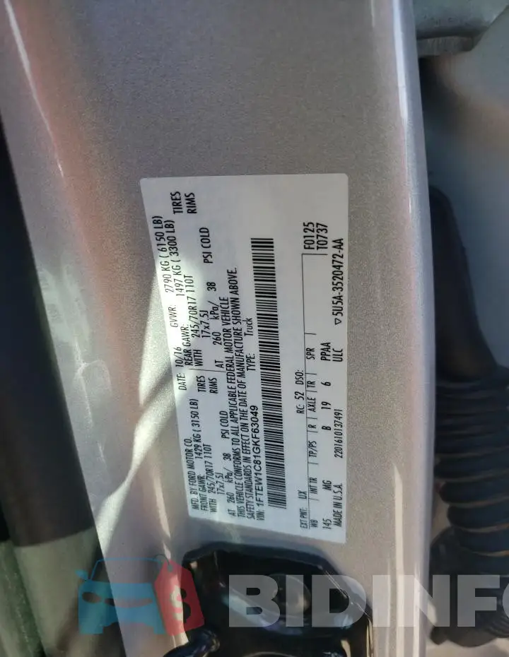 1FTEW1C81GKF63049 Photo# 12