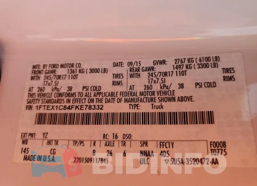 1FTEX1C84FKE78332 Photo# 12