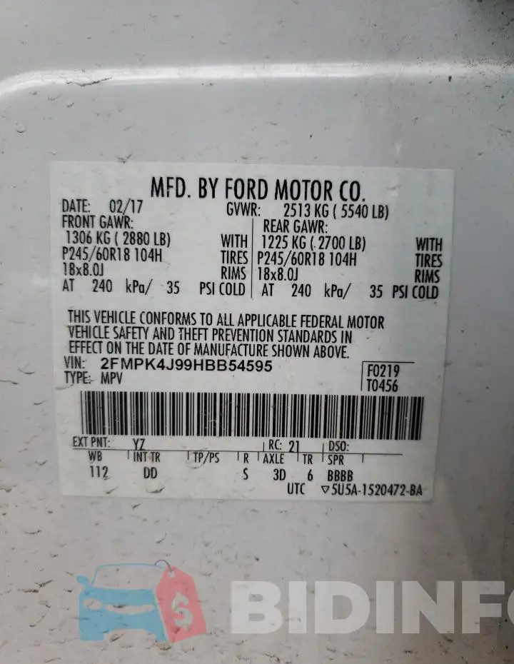 2FMPK4J99HBB54595 Photo# 13