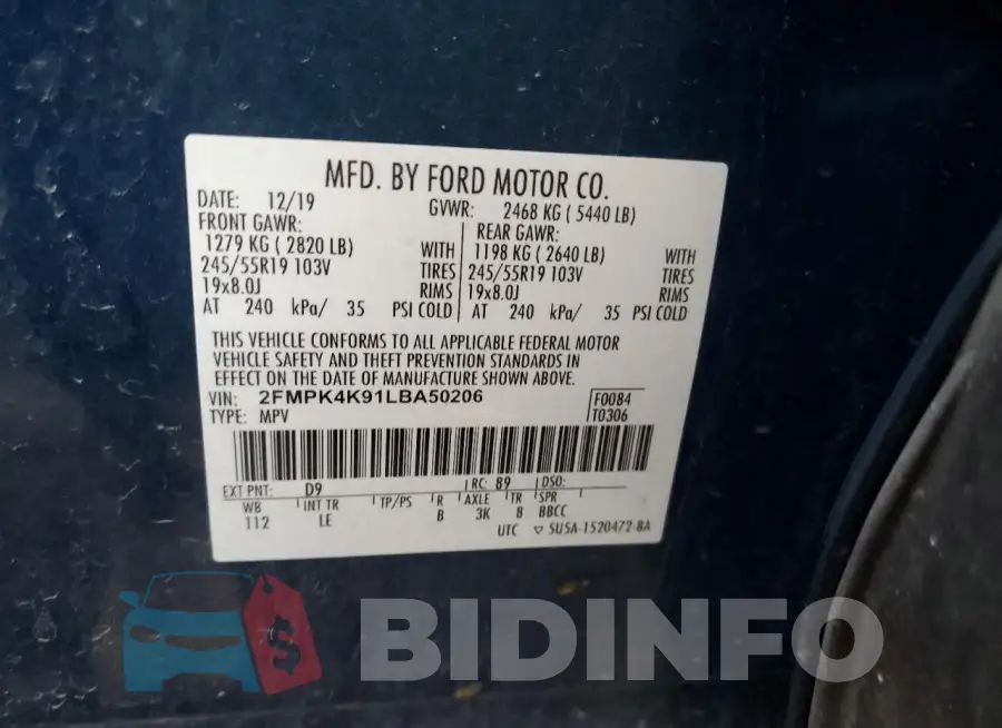 2FMPK4K91LBA50206 Photo# 12