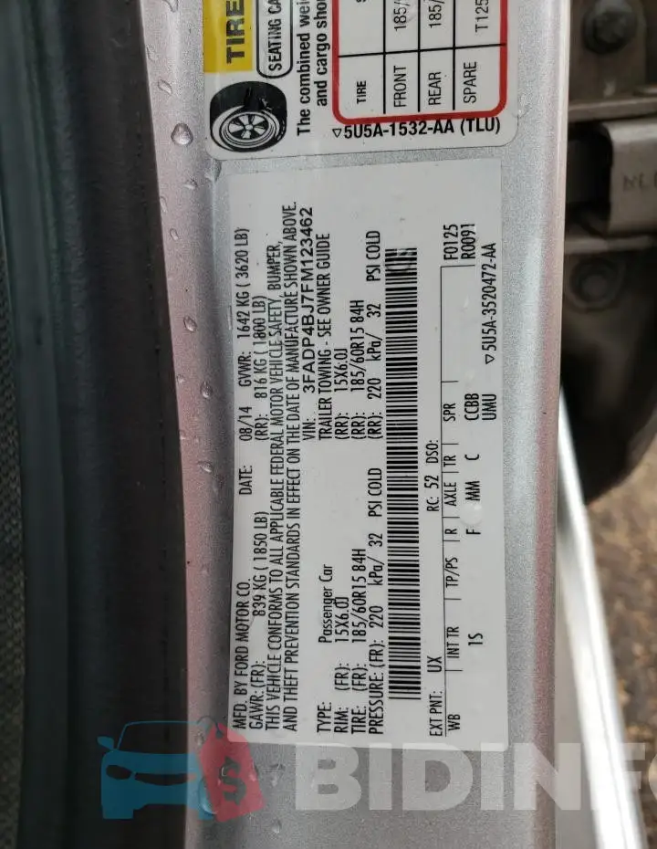 3FADP4BJ7FM123462 Photo# 12