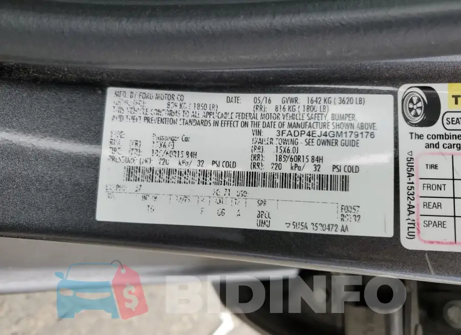 3FADP4EJ4GM179176 Photo# 13
