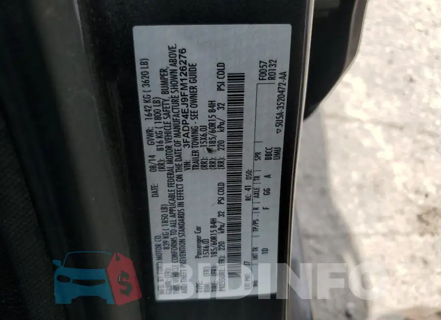 3FADP4EJ9FM126276 Photo# 12
