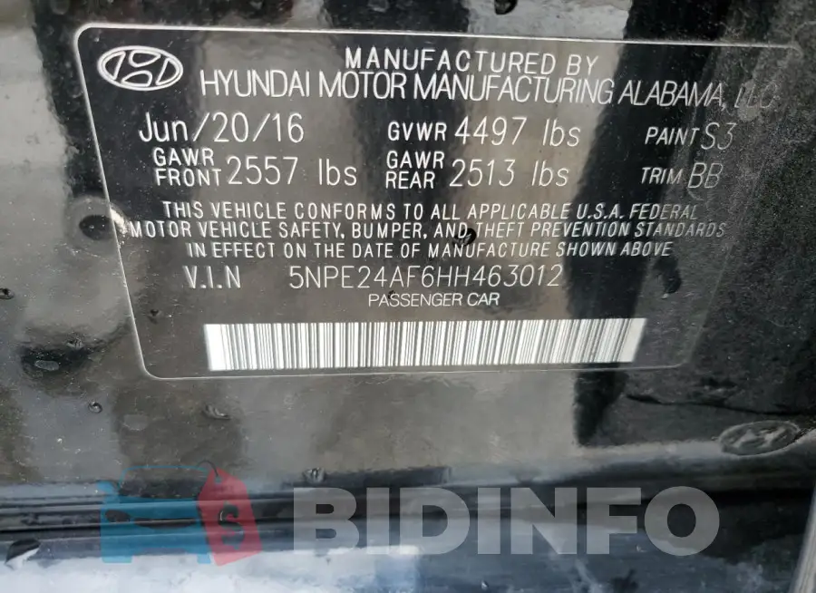 5NPE24AF6HH463012 Photo# 12