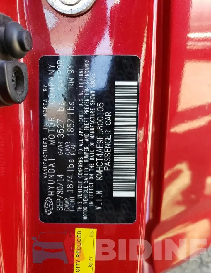 KMHCT4AE9FU800105 Photo# 12