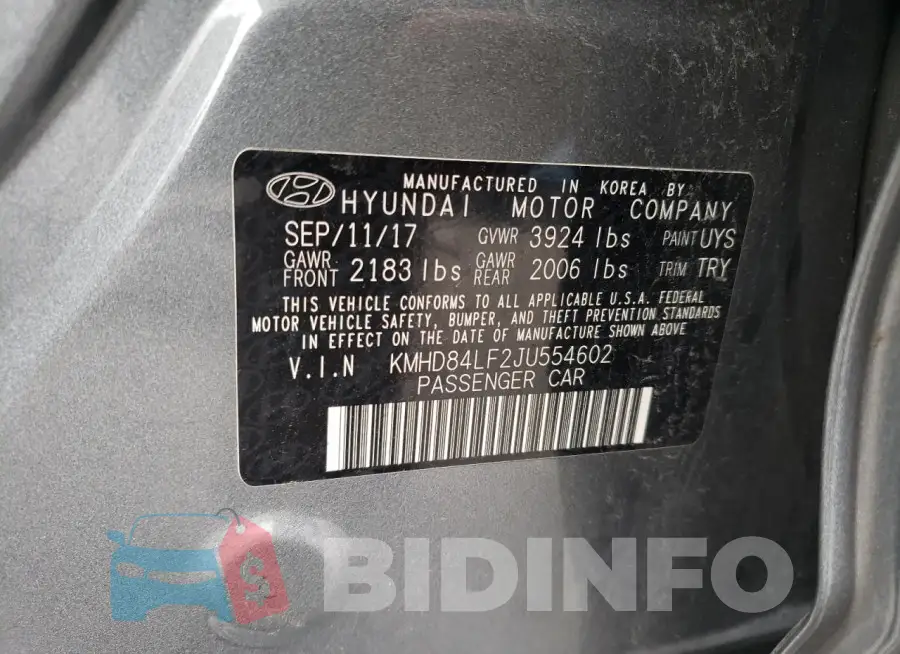 KMHD84LF2JU554602 Photo# 12