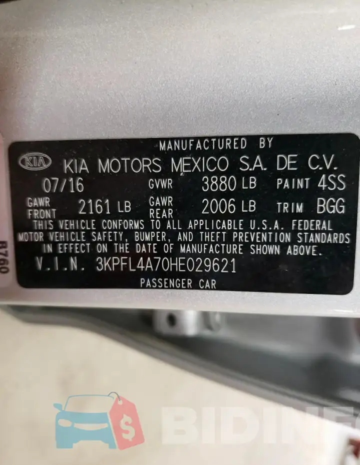 3KPFL4A70HE029621 Photo# 12