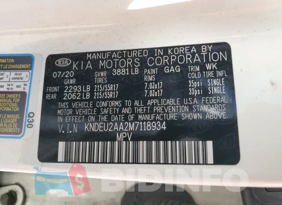 KNDEU2AA2M7118934 Photo# 12