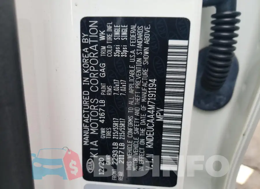 KNDEUCAA4M7191194 Photo# 13