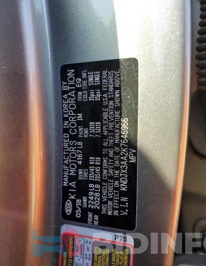 KNDJX3AA2K7646966 Photo# 12