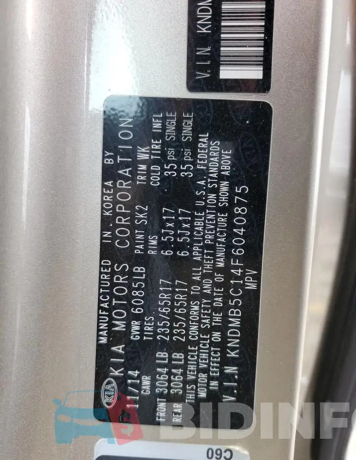 KNDMB5C14F6040875 Photo# 13