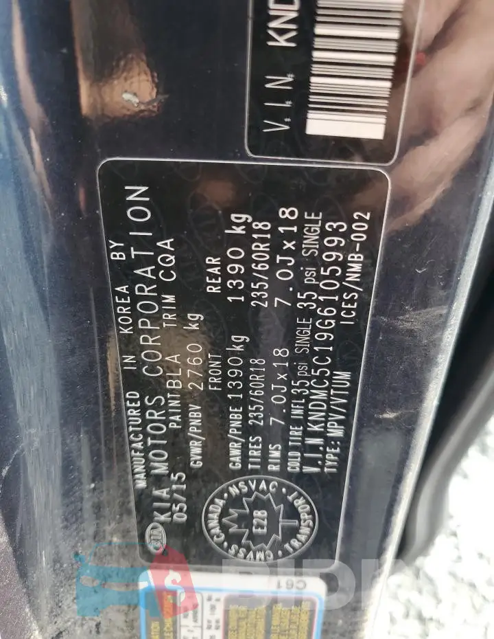 KNDMC5C19G6105993 Photo# 14