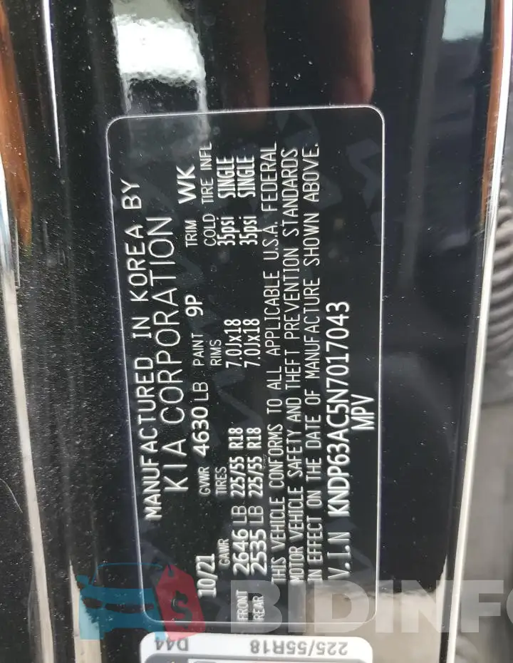 KNDP63AC5N7017043 Photo# 13