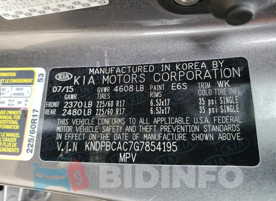 KNDPBCAC7G7854195 Photo# 12