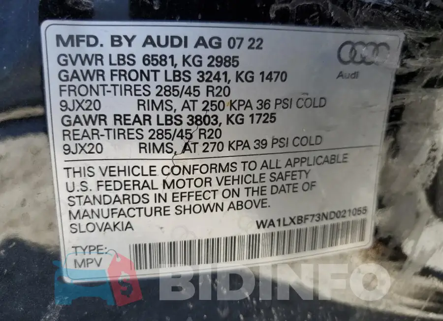 WA1LXBF73ND021055 Photo# 12