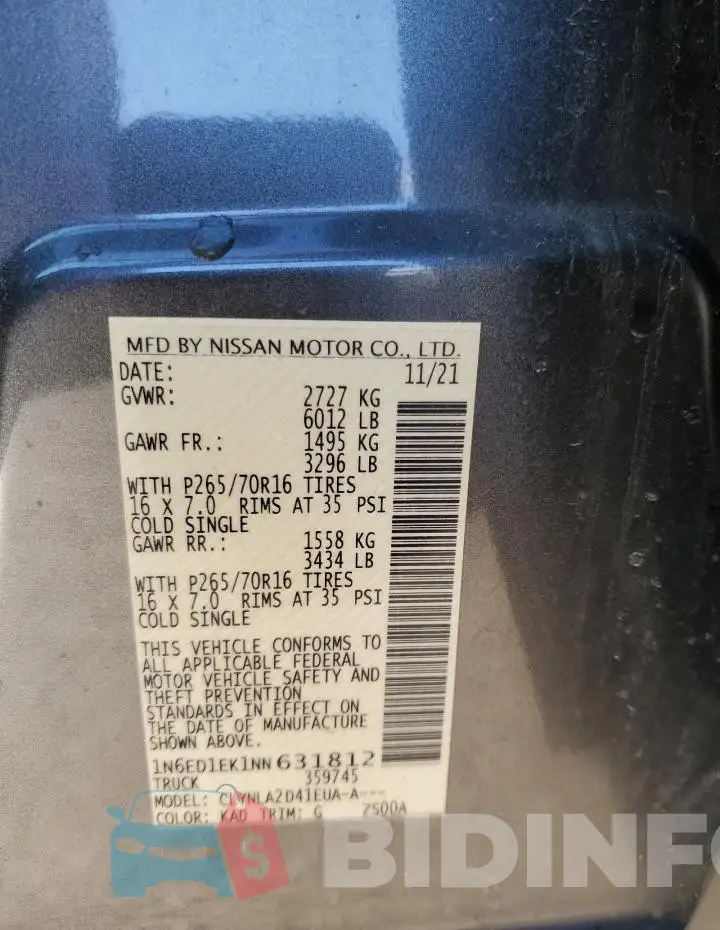 1N6ED1EK1NN631812 Photo# 12