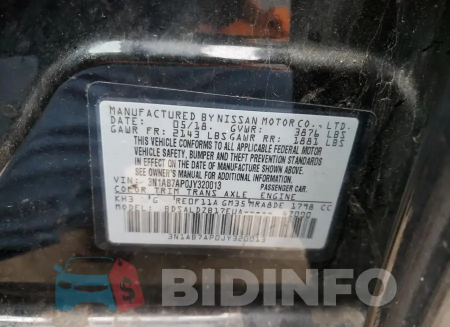 3N1AB7AP0JY320013 Photo# 12