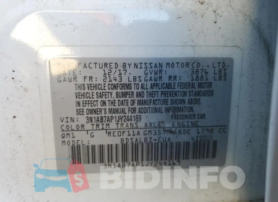 3N1AB7AP1JY244169 Photo# 12