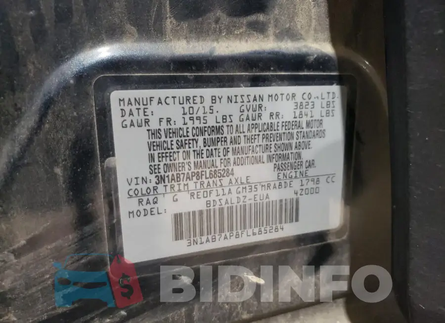 3N1AB7AP8FL685284 Photo# 12