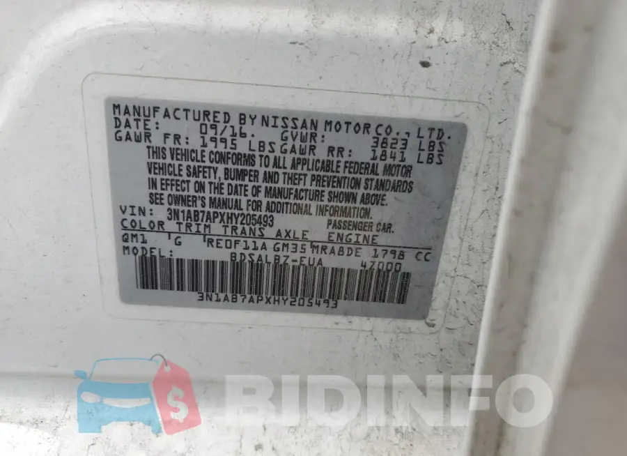 3N1AB7APXHY205493 Photo# 12