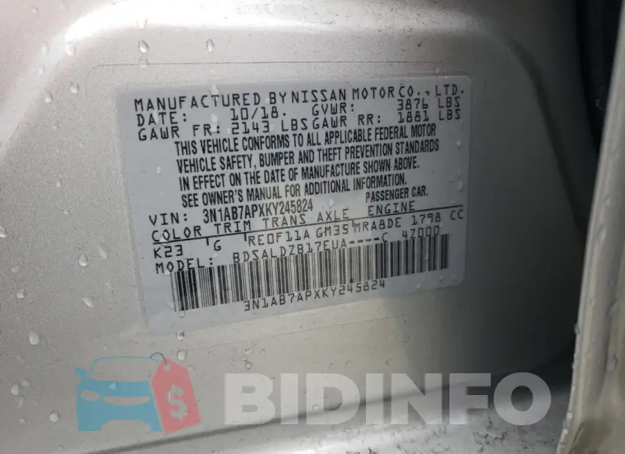3N1AB7APXKY245824 Photo# 12