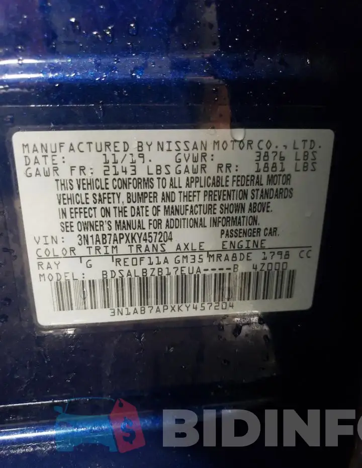 3N1AB7APXKY457204 Photo# 12