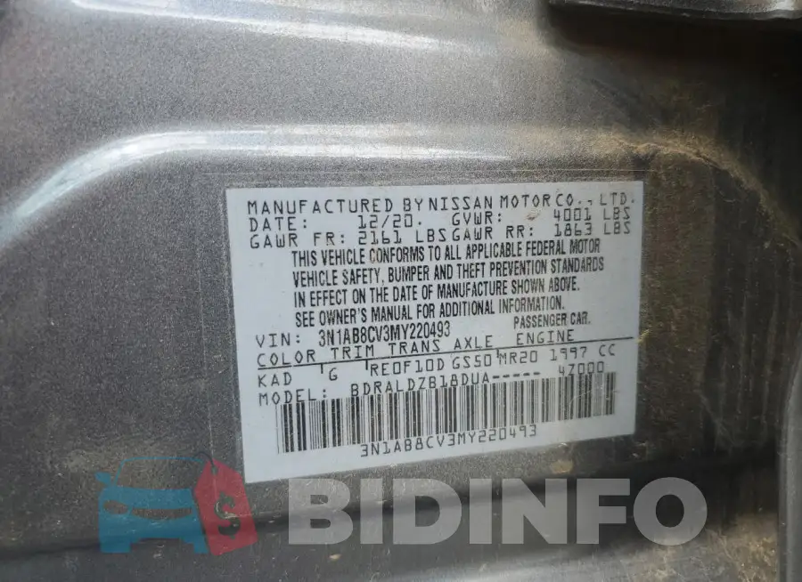 3N1AB8CV3MY220493 Photo# 13