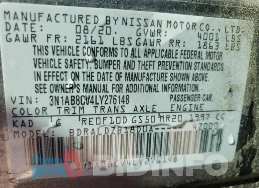 3N1AB8CV4LY276148 Photo# 12