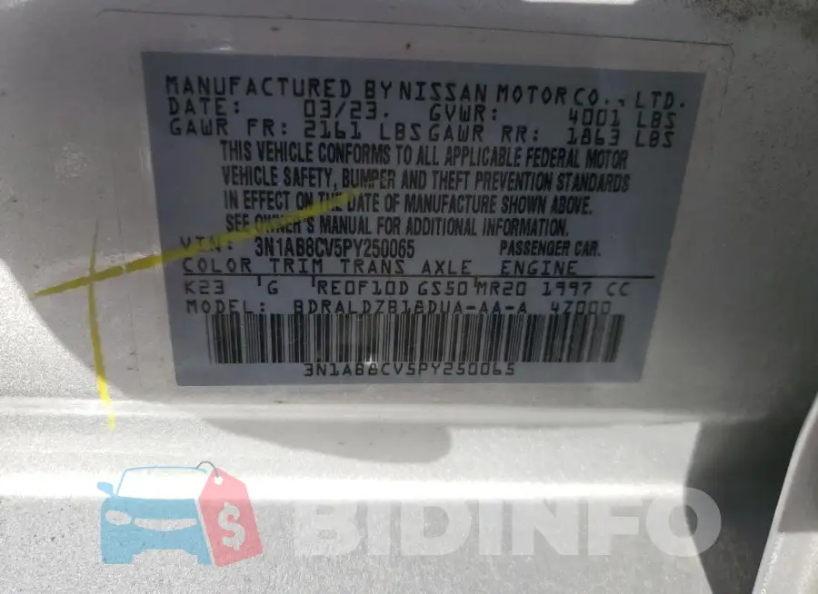 3N1AB8CV5PY250065 Photo# 12