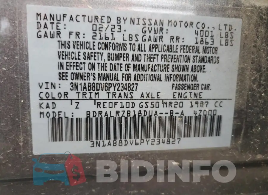 3N1AB8DV6PY234827 Photo# 13