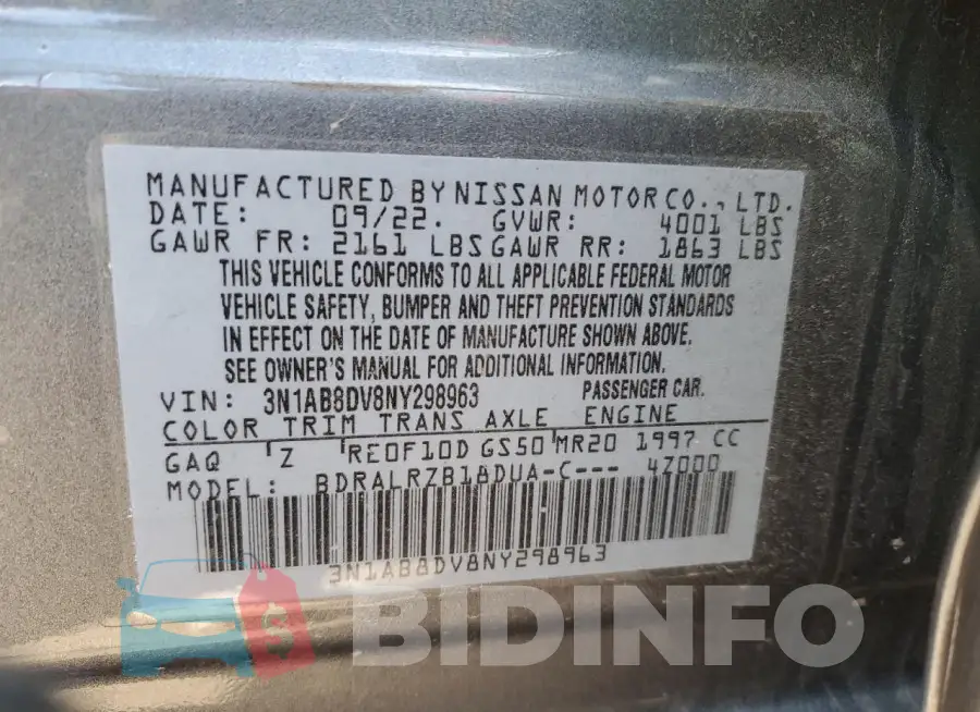3N1AB8DV8NY298963 Photo# 12