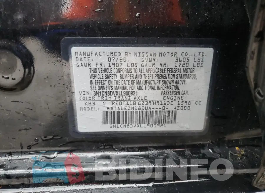 3N1CN8DVXLL900921 Photo# 12