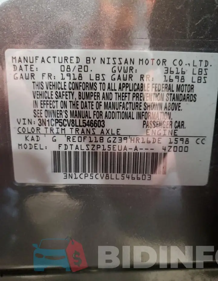 3N1CP5CV8LL546603 Photo# 13