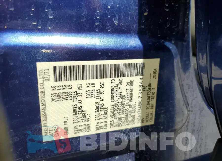 5N1AT3BA6MC735844 Photo# 13
