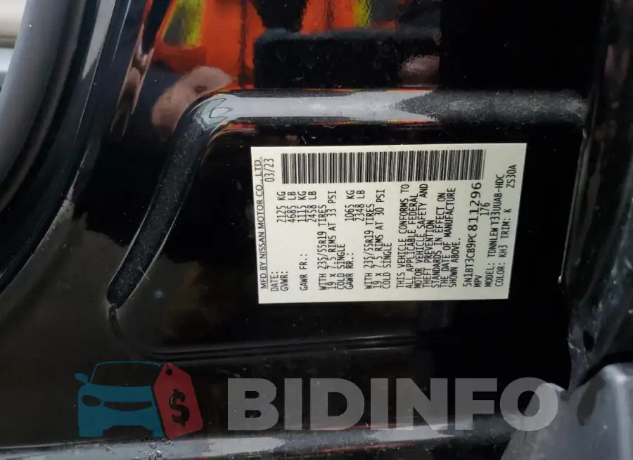 5N1BT3CB9PC811296 Photo# 14