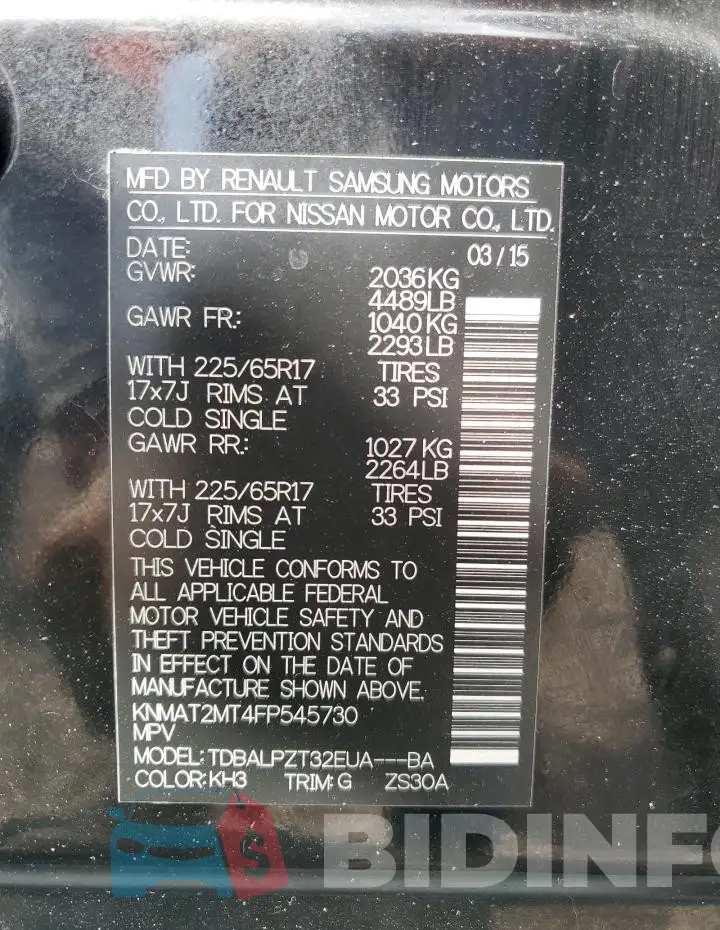 KNMAT2MT4FP545730 Photo# 13