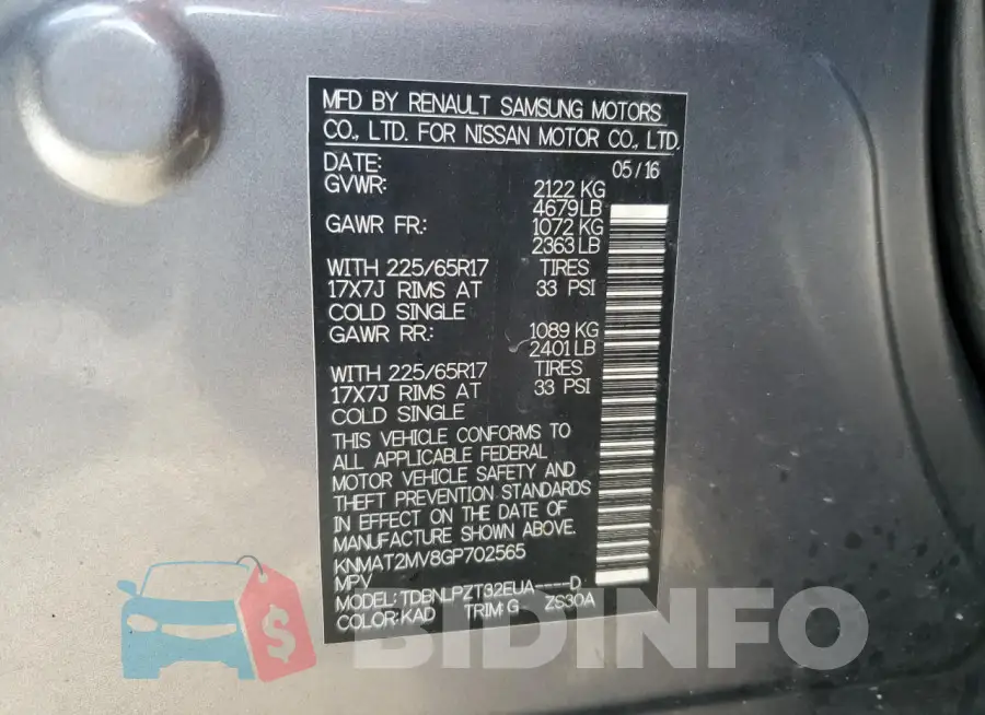 KNMAT2MV8GP702565 Photo# 12