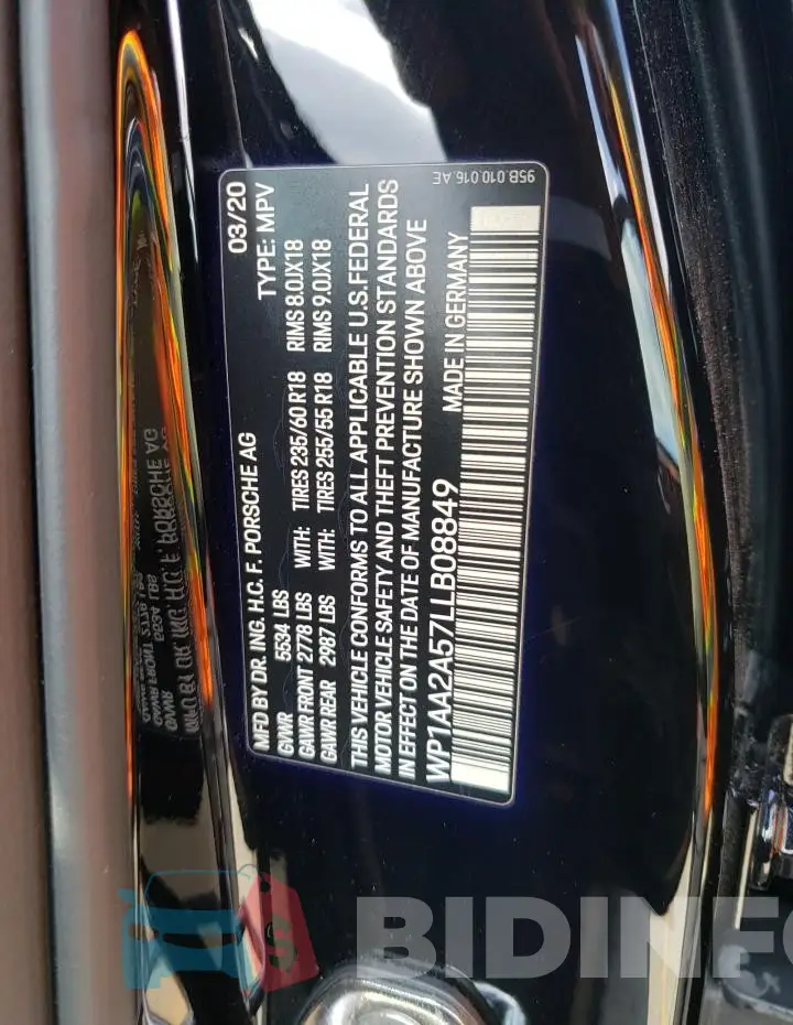 WP1AA2A57LLB08849 Photo# 13