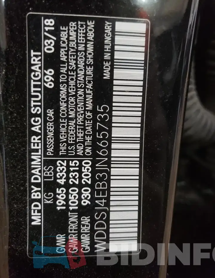 WDDSJ4EB3JN665735 Photo# 13