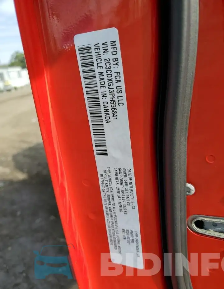 2C3CDXGJ3PH556841 Photo# 12